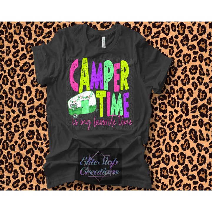 Pour adultes, Camper Time | T-shirt illustré | T-shirt complet | Vente en gros pour la vente par EliteStop Creations