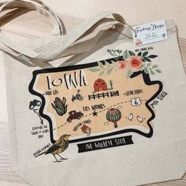 Iowa Cotton Canvas Tote Bag for wholesale by Gooseberry Designs