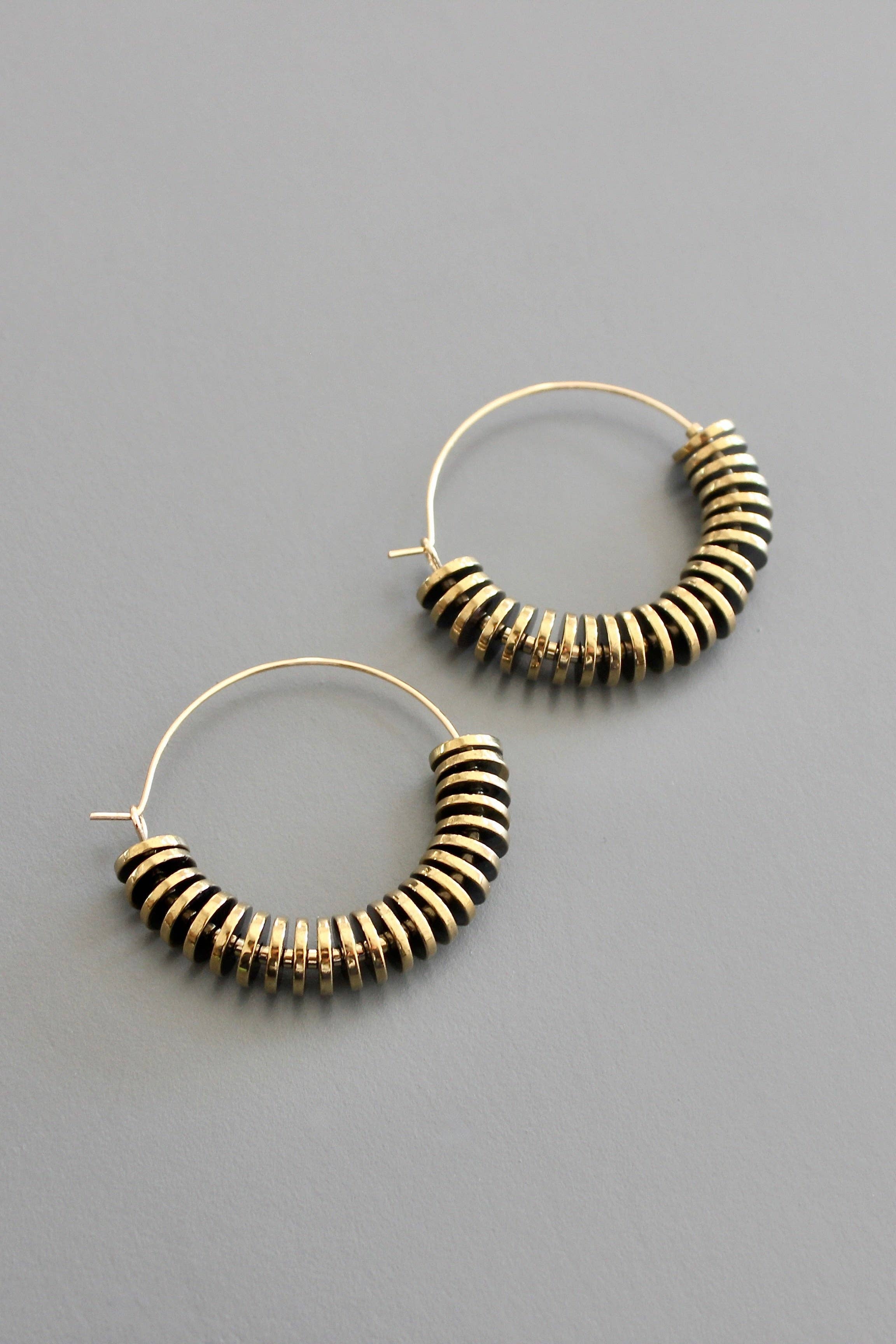 David Aubrey Jewelry – Engroshandel Hoops – ISLE07 Guld hæmatit hoop øreringe3