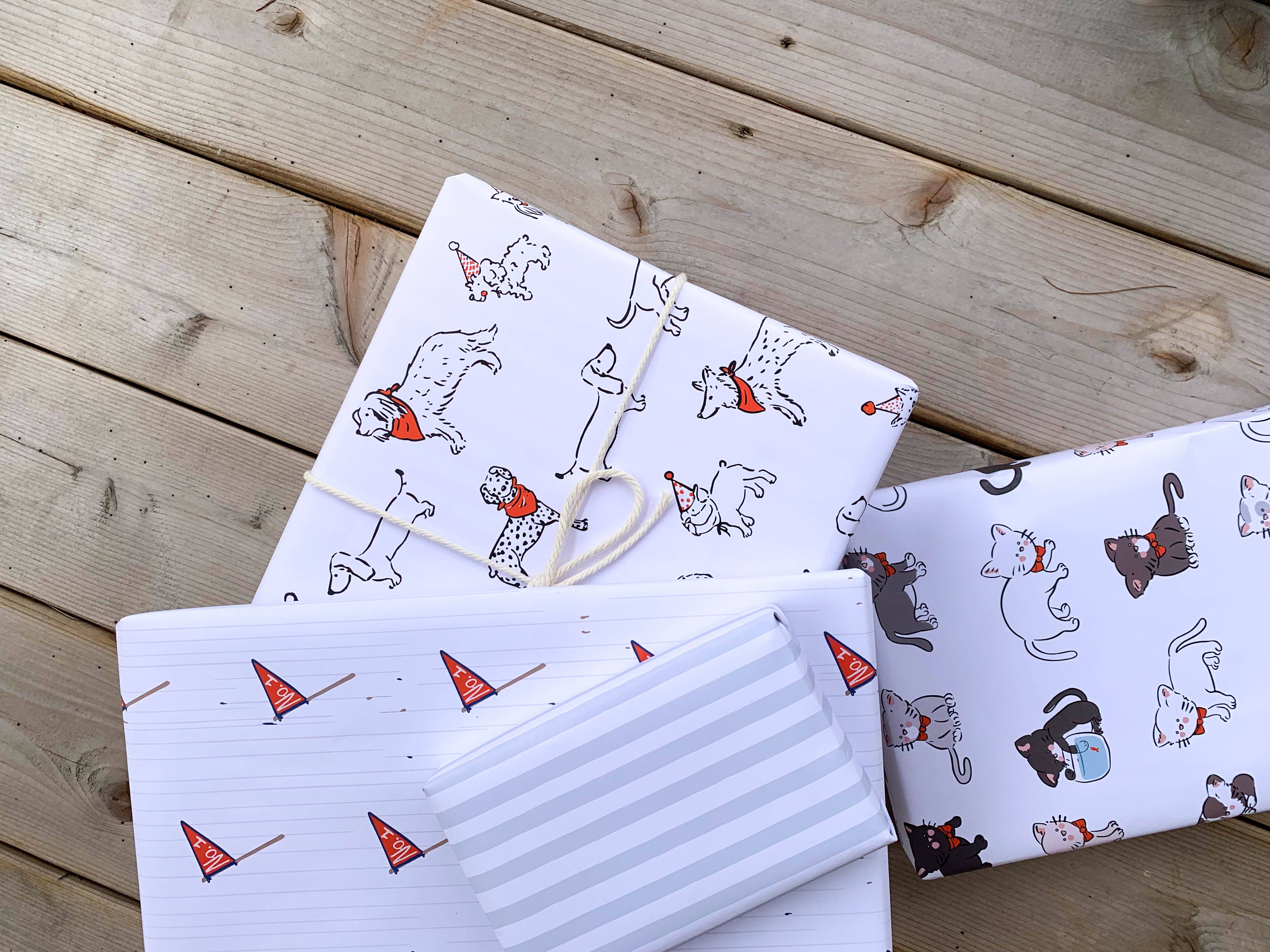 Ramus & Co. - Wholesale Flat Wrap - Party Dogs Gift Wrap Double-Sided3