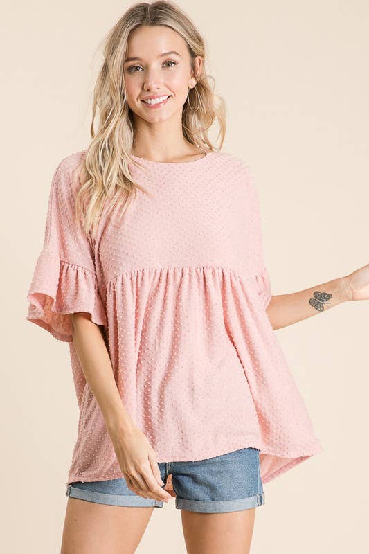 lovely melody – wholesale Tunic – Women’s – LMT1519-Belle's Swiss Polka Dot Baby Doll Tunic9