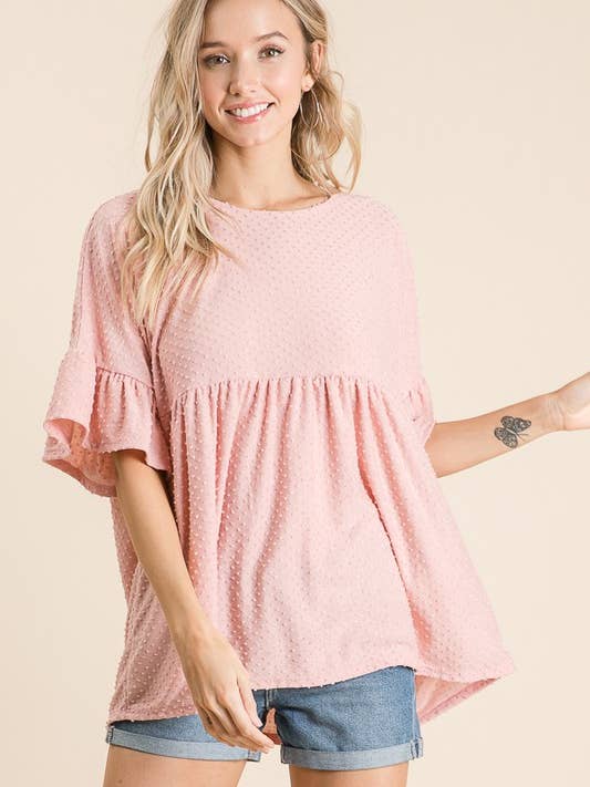 lovely melody - Wholesale Tunic - Women's - LMT1519-Belle's Swiss Polka Dot Baby Doll Tunic24