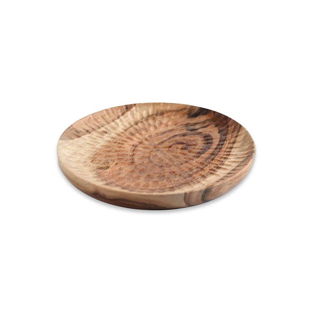 Opjet Paris - Wholesale Decorative Plate/Dish/Bowl - Hammered Wood Bowl D15 H1.5cm1