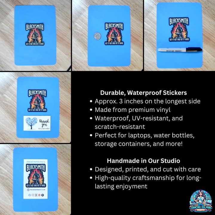 Dancing Dolphin Crafts - Wholesale Sticker - Metalworking Sticker – Blacksmith Pun for Makers5