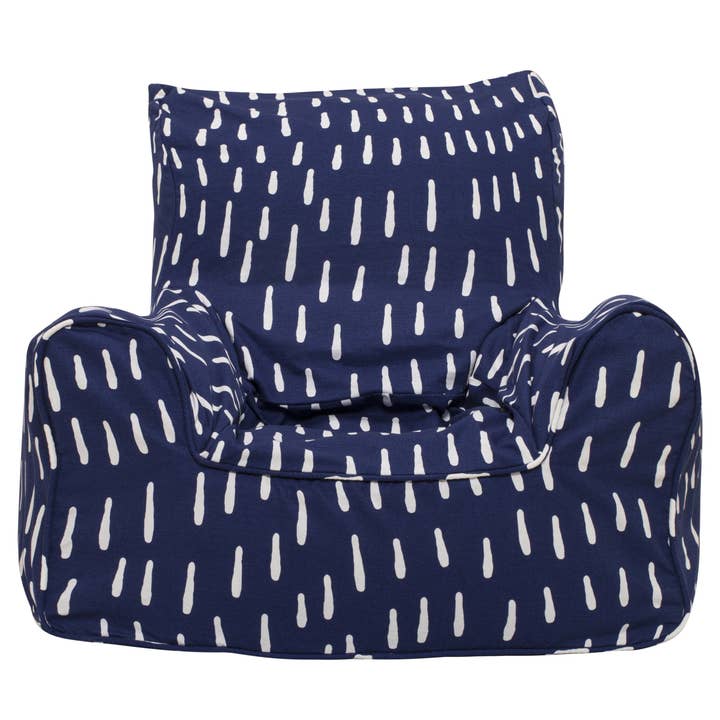 Housse de fauteuil Raindrops Bean, bleu indigo pour la vente par Play Pouch USA