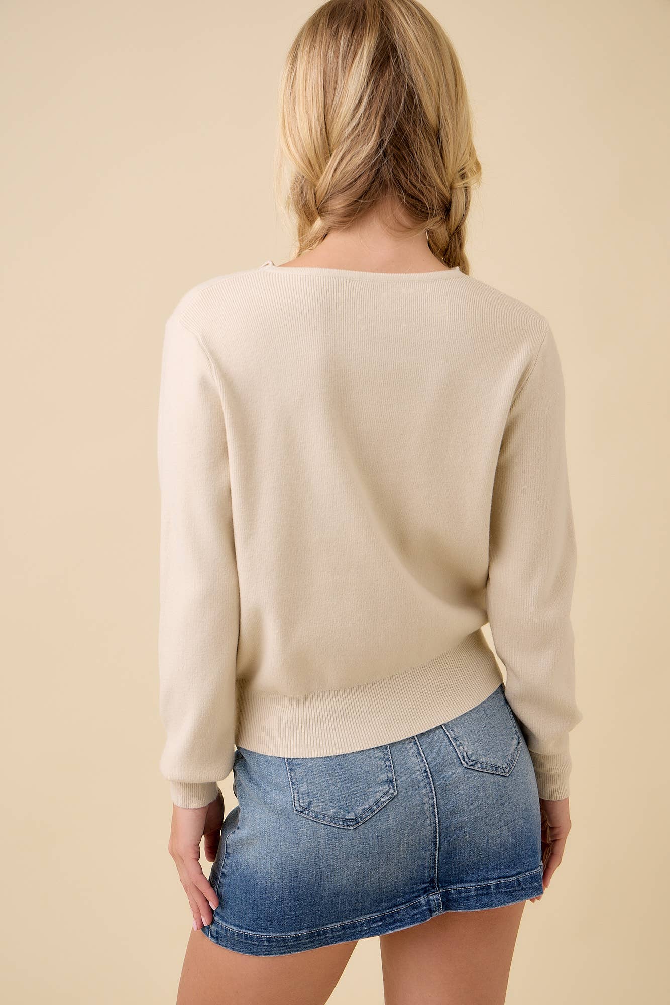 Main Strip - Wholesale Cardigan - Women's - Open Front Button Up Sweater Knit Cardigan12