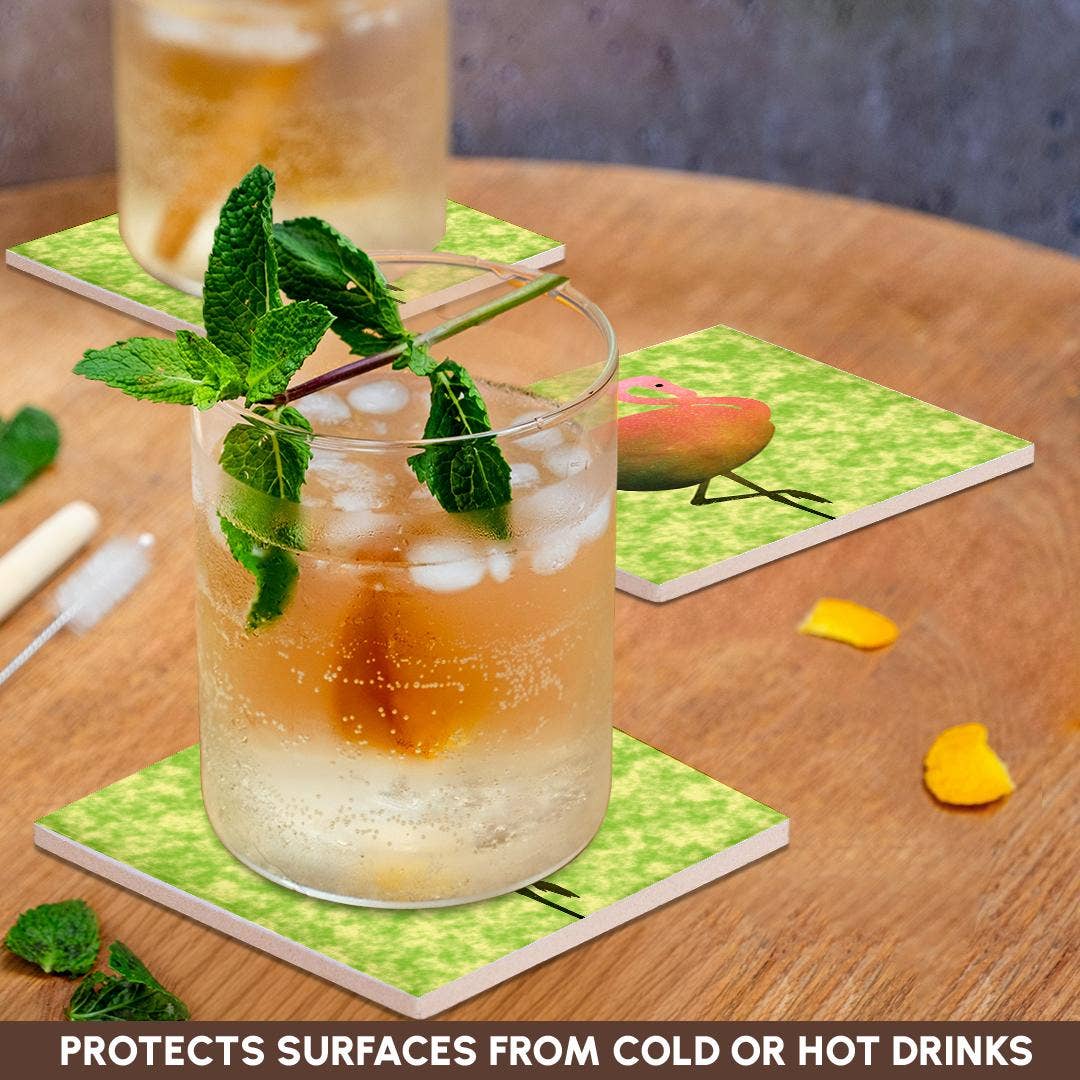 3dRose - Vendita all'ingrosso Sottobicchiere - 3dRose, FLAMANGO - Design Divertente di Fenicottero, Sottobicchiere2