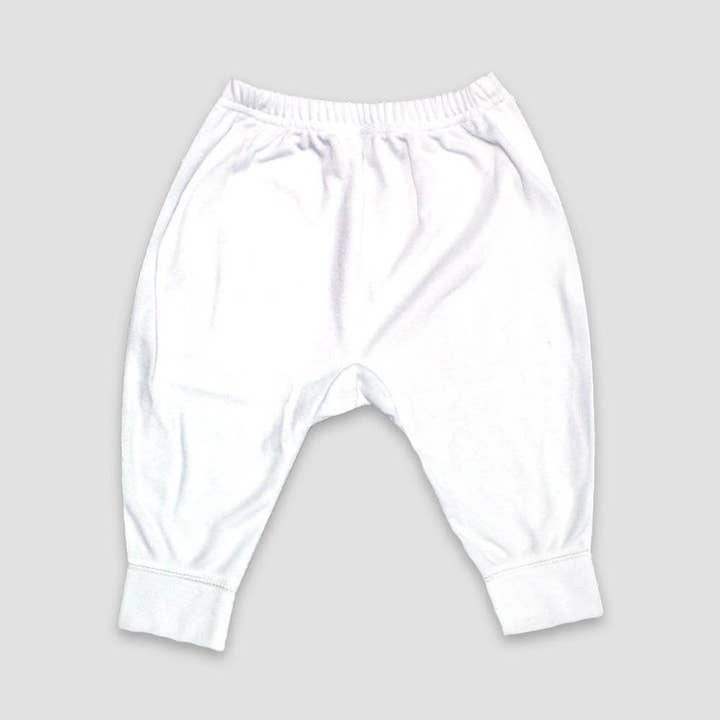 WHITE Baby Joggers Pants 100% Polyester | sublimation blanks for wholesale on Faire