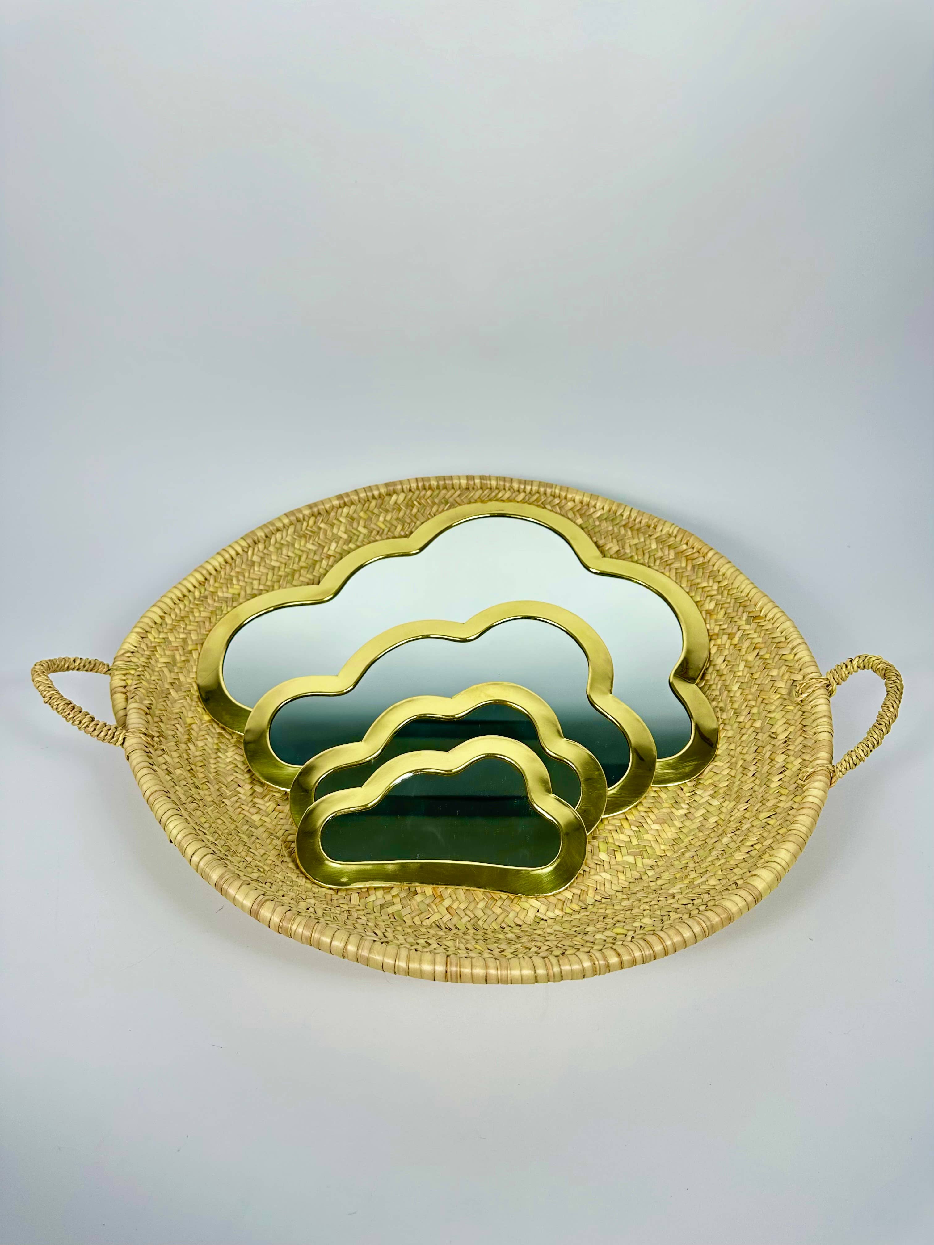 Mikwi – wholesale Väggspegel – Set med 4 molnspeglar i mässing, väggspegel för upphängning11