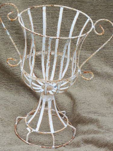 Wrought Iron Strap Urn With Wire Handles for wholesale by Garden Iron And More