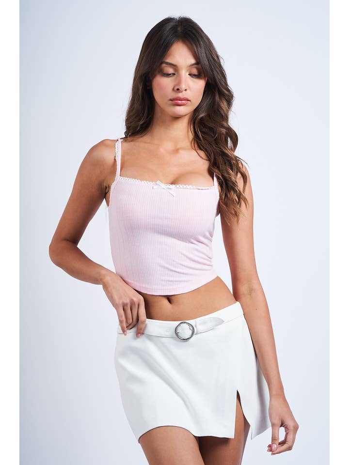 Sky to Moon - Vente Débardeur – femme - DÉBARDEUR COURT AJUSTÉ À RUBAN POINT SANS MANCHES13