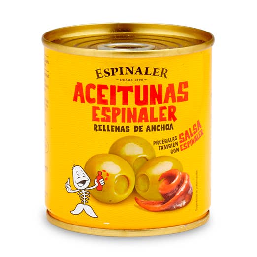 Mit Sardellen gefüllte Oliven ESPINALER 200 Gramm für den Großhandel von ESPINALER 1896 S.L