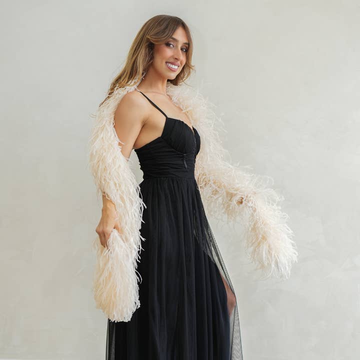 Ivory 4 Ply Ostrich Feather Boa for wholesale by Zucker Feather Products