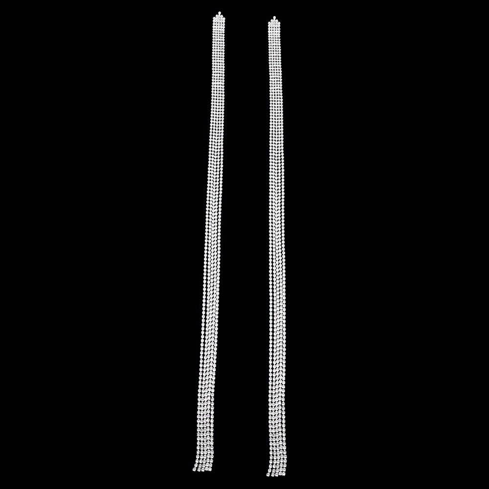 Sensibling Corp. - Wholesale Tassel Earrings - Oversized Rhinestone Fringe Evening Earrings2