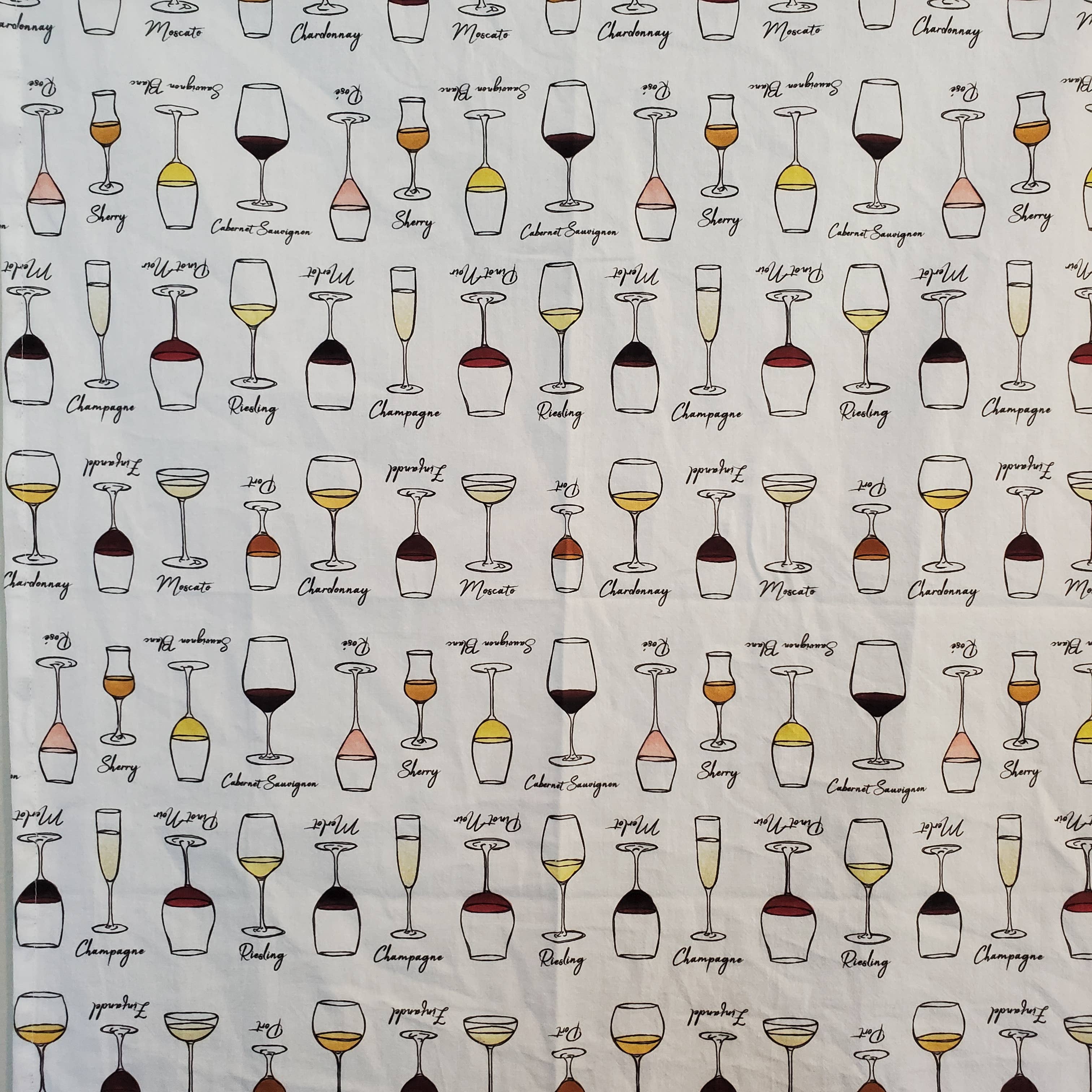 abigail hausman design & illustration - Wholesale Tea Towel - Wine Lover Tea Towel/Flour Sack Towel 19x282