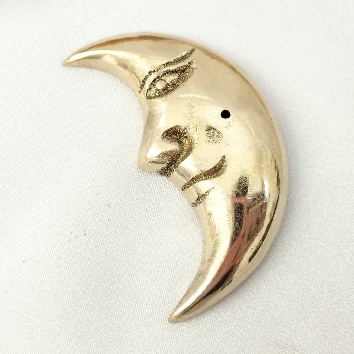 Porta Incenso de Latão Lua com Rosto por atacado de FERN