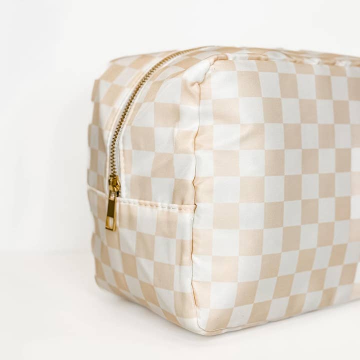 Mugsby - Wholesale Pouch - Women's - Cream and White Checkered Bags