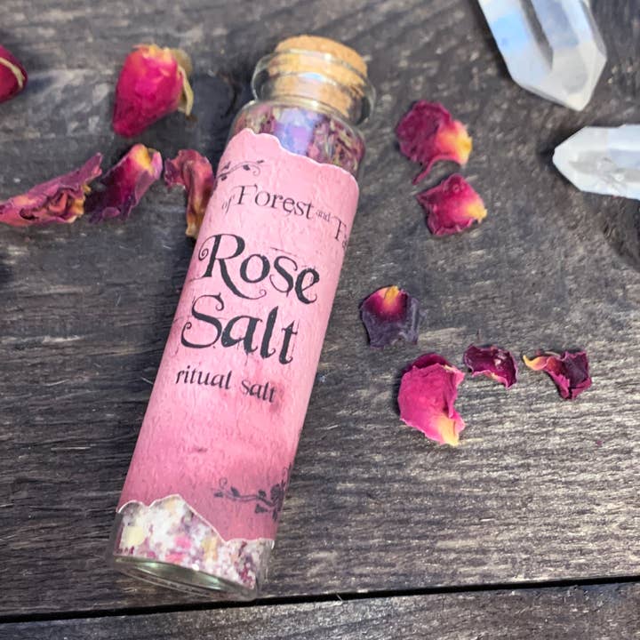 of Forest and Fae - Wholesale Meditation Supplies - Rose Ritual Salt • Enchanted salt for spell work• Witchcraft