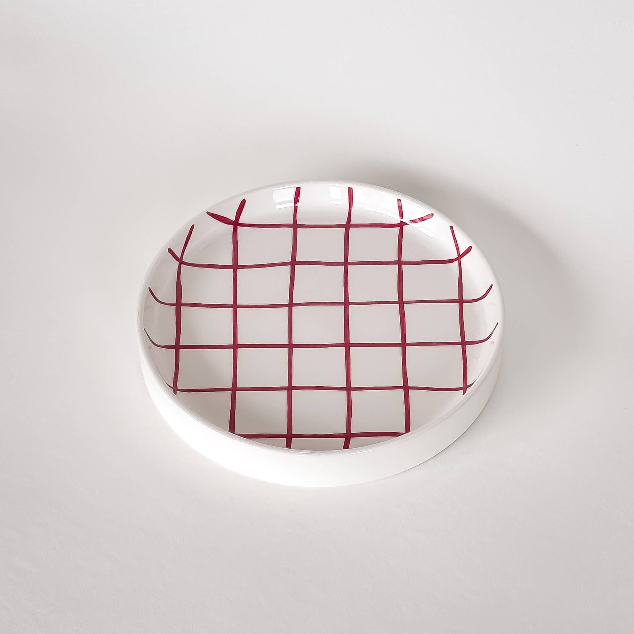 Magazin Minori – wholesale Dinner plate – Small plate Grid - tramonto red0