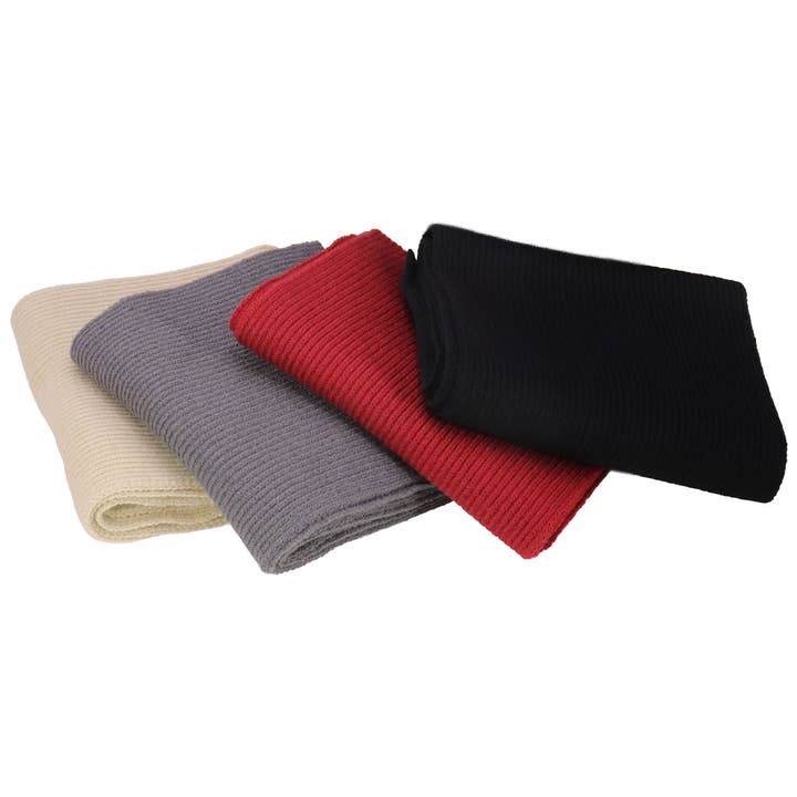 ASSORTED Solid Wide Rib Knitted Wrap Scarf - 57 Inch for wholesale on Faire1