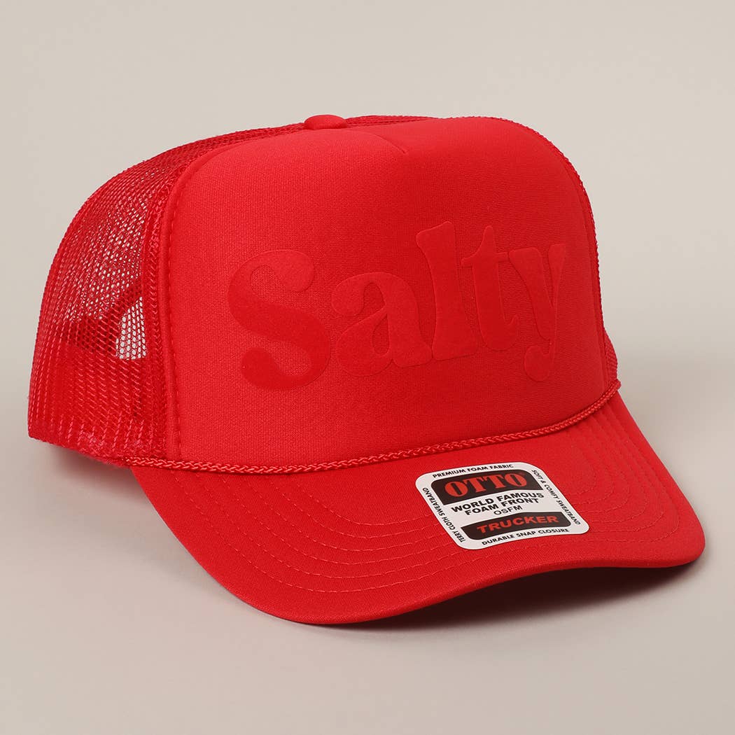 Fashion City – wholesale Trucker hat – Unisex – Salty Text Printed Mesh Back Foam Trucker Hat24