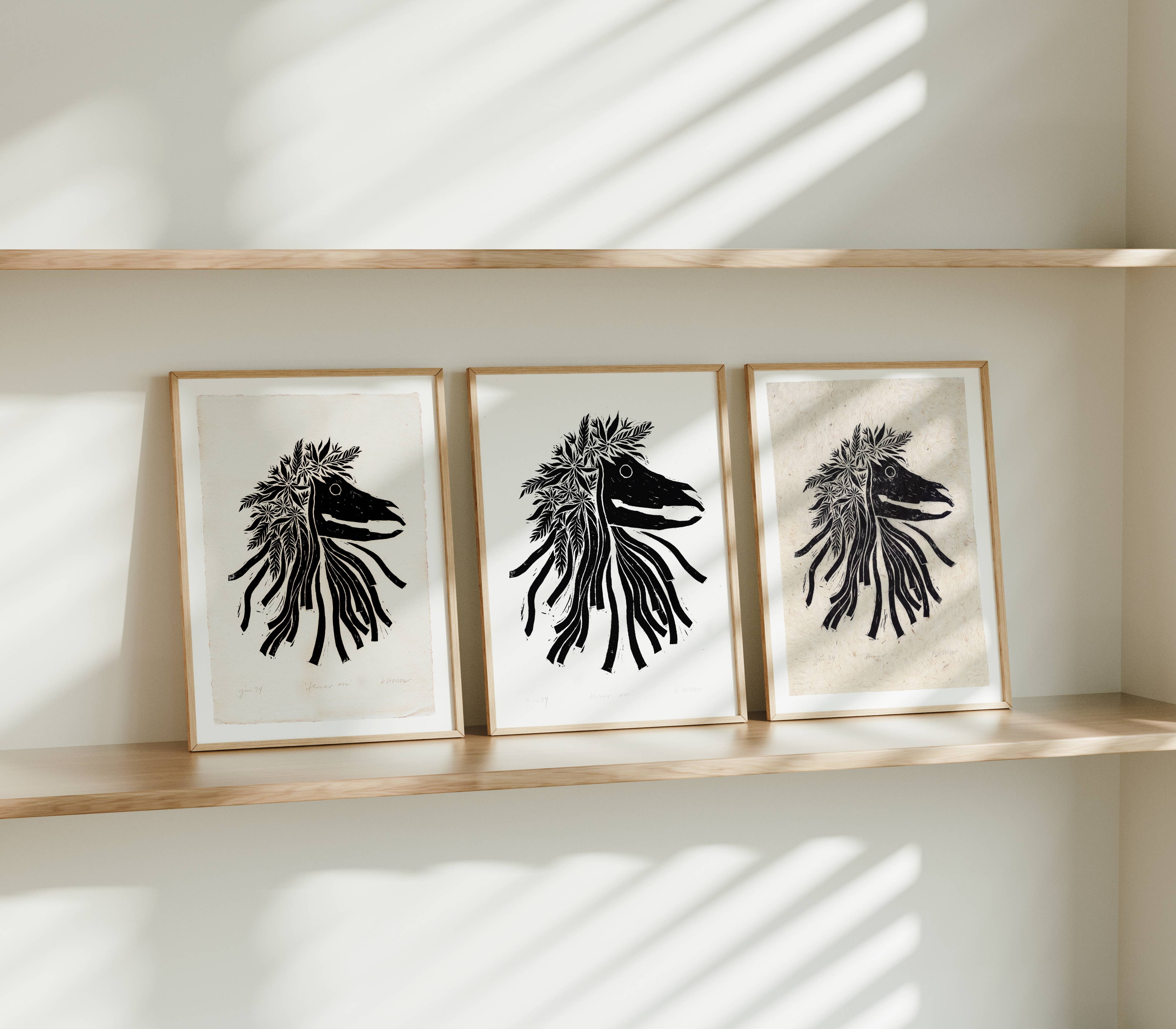 Katia Hinic Studio - Wholesale Art Print - 'Flower Oss' lino print1