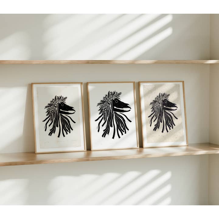 Katia Hinic Studio - Wholesale Art Print - 'Flower Oss' lino print1