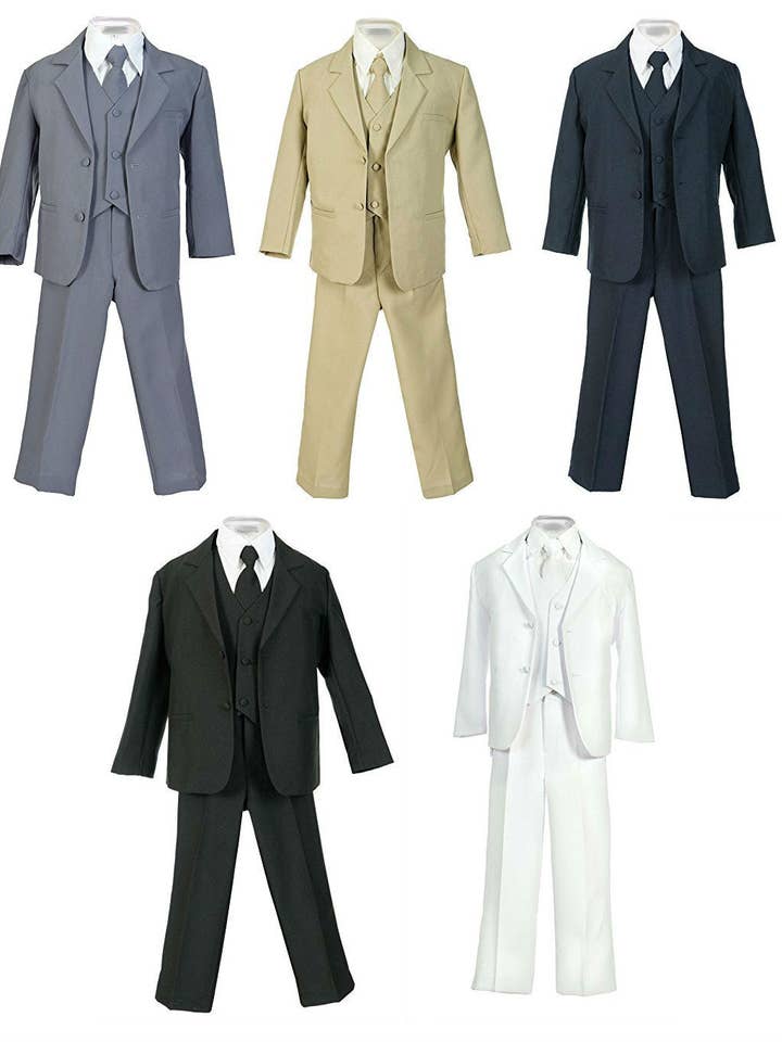 b-one inc - Vente Costume – enfant - Ensemble de 5 pièces pour garçons avec chemise et gilet 100% polyester taille 8-20 RFL-0136