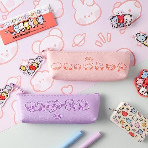 BCZShop - Wholesale Pencil Case/Pouch - K-POP BT21 TRIANGULAR PENCIL POUCH - PINK