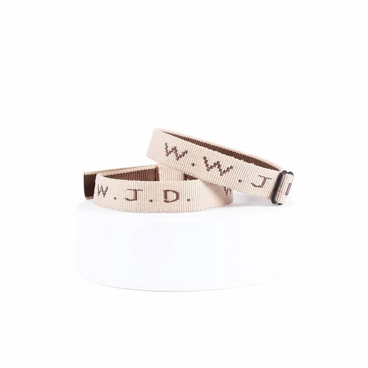 WWJD Bracelet - Tan - Pk25 for wholesale by Swanson Christian Products
