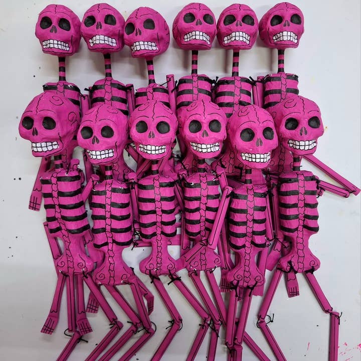 Viva Greetings - Wholesale Decorative Figurine - Paper Mache Calavera Day of the Dead Skeleton Colored4