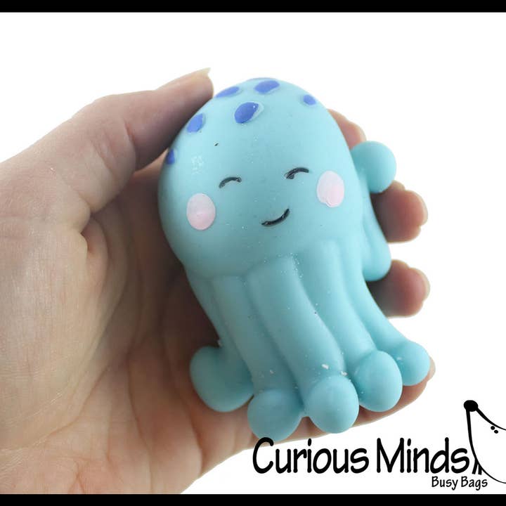 Curious Minds Toys - Vente Jouet mou – enfant et bébé - 1 boule anti-stress en forme de méduse remplie de crème pour chiens - Squishy8