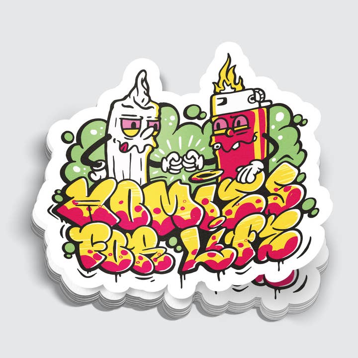 Weed Homies Lighter and Joint Sticker - 3" for wholesale by Mimic Gaming Co