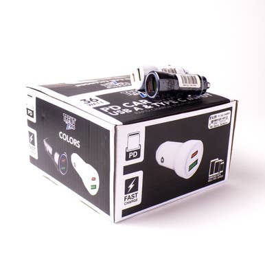 USB A- och typ-typ-ingång billaddare med dubbla portar - Låda med 40 för wholesale av Mid America