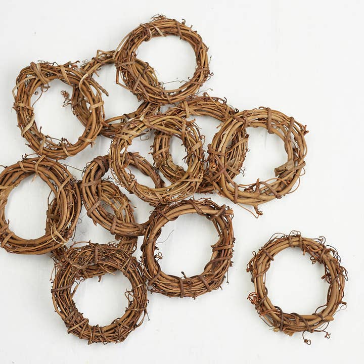 4-Inch Natural Grapevine Wreath - Rustic Vine Twig Decor for wholesale by Factory Direct Craft