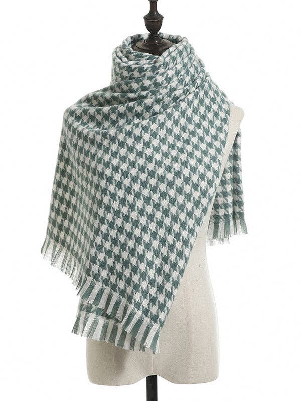 VividLux - Wholesale Scarf - Women's - Fringed Houndstooth Keep Warm Shawl&Scarf2