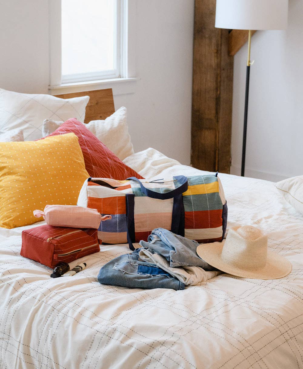 Anchal - Wholesale Weekender Bag - Women's - Multi-Check Canvas Duffle Bag6