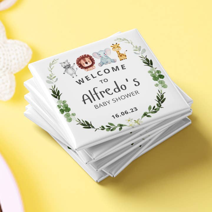 Custom Baby Shower Welcome Magnet – Personalized with Baby Name & Date, Set of 10 for wholesale by Embey Custom Designs