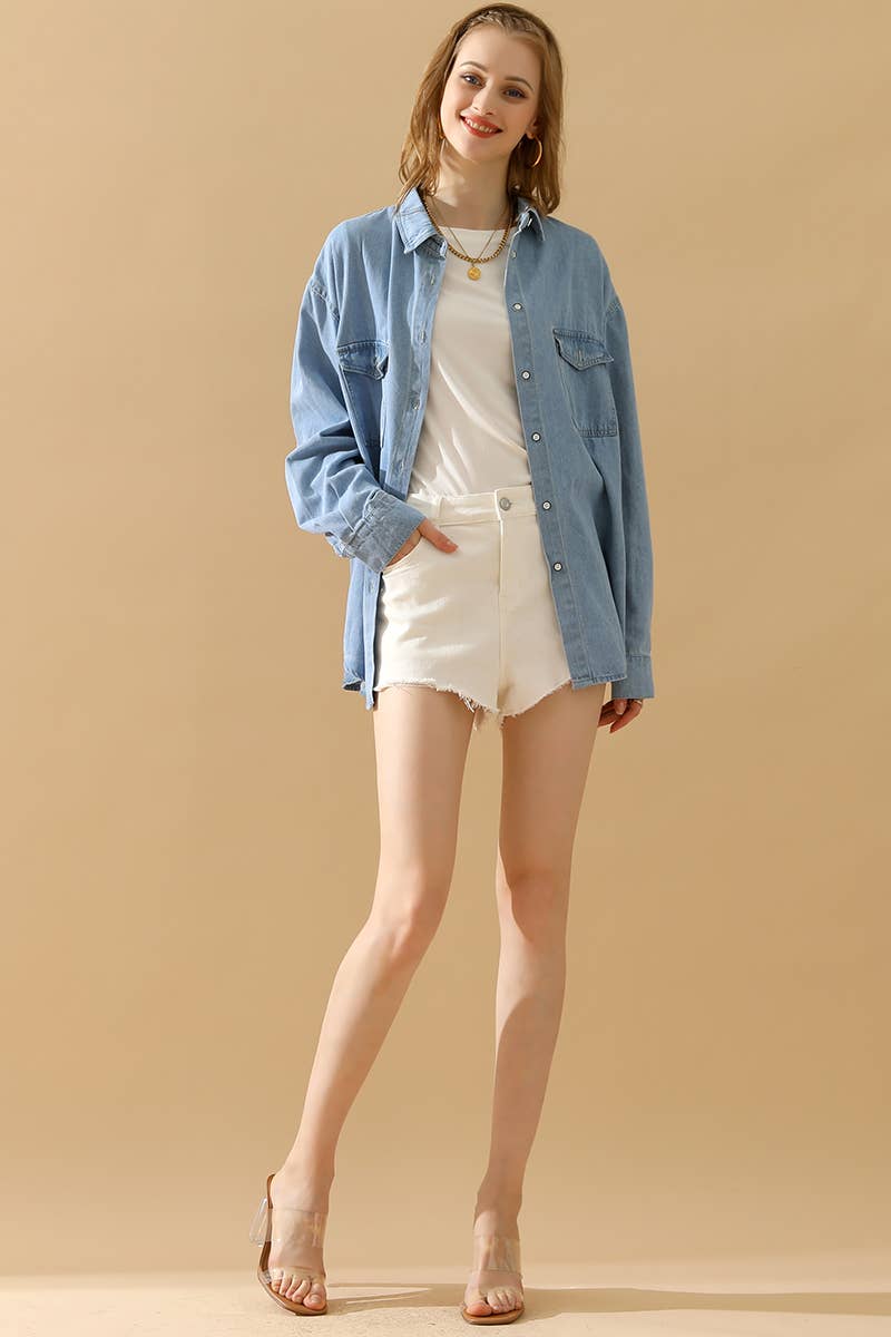 LIGHTBLUE CWTSTL0265-B_SIMPLE POKCET DENIM LONG SLEEVE SHIRTS for wholesale on Faire5