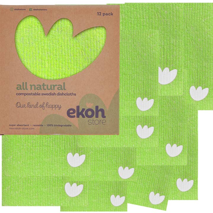 EKOH – wholesale Kökshandduk/Disktrasa – Svenska Disktrasor Grön 12-pack Återanvändbar Eco Svampduk