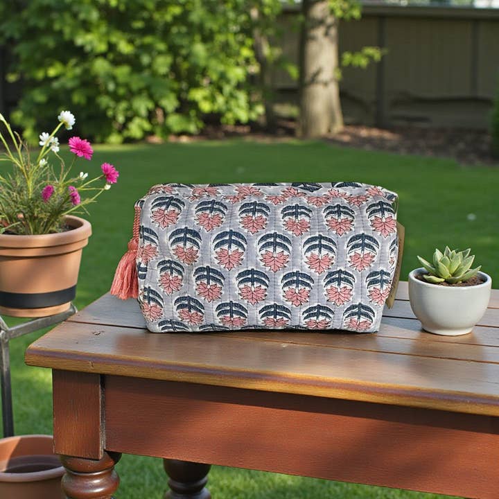 Pouch | Peach Floral for wholesale by Aakriti