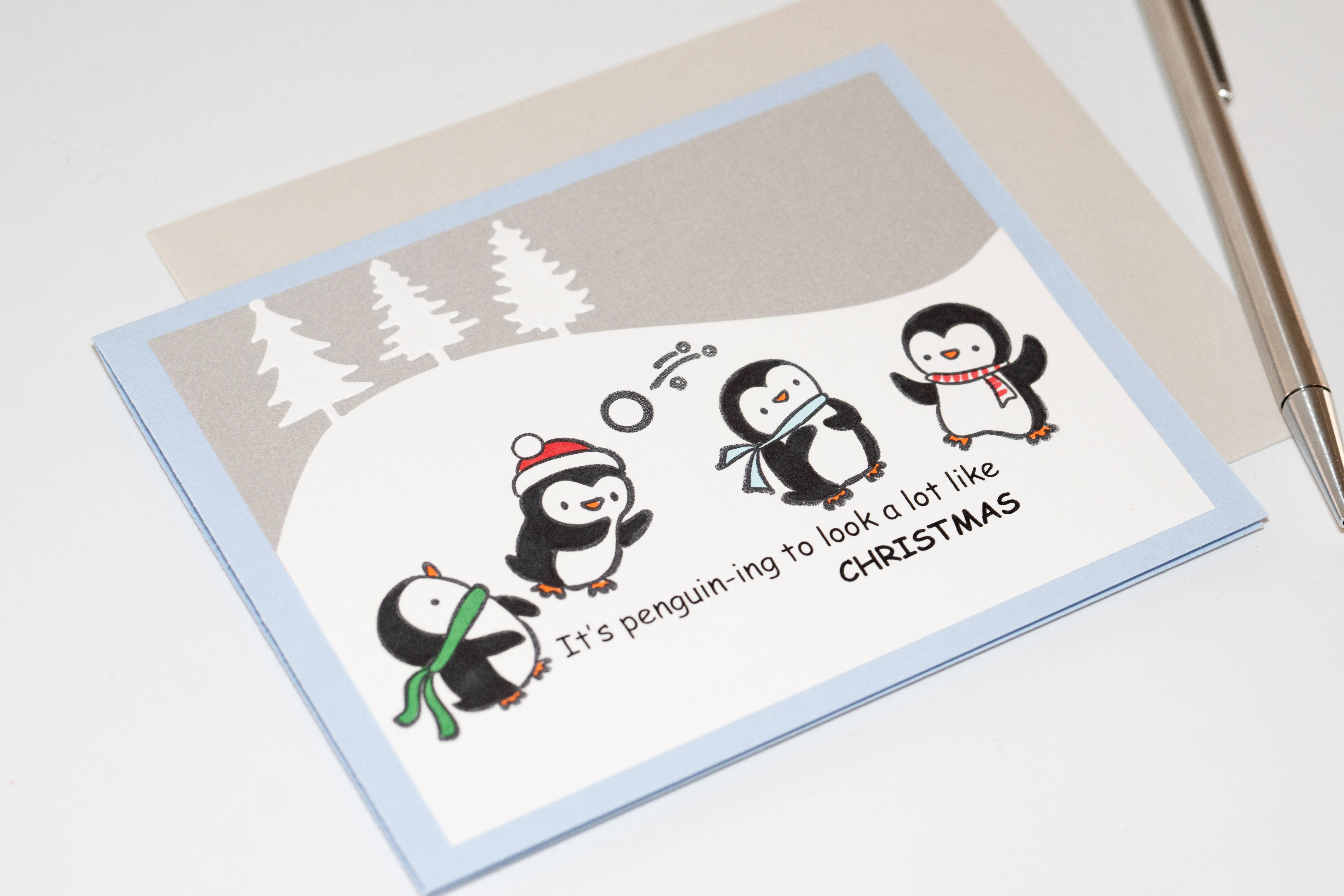Andoria Paper - Wholesale Christmas Card - Christmas Penguins Card2