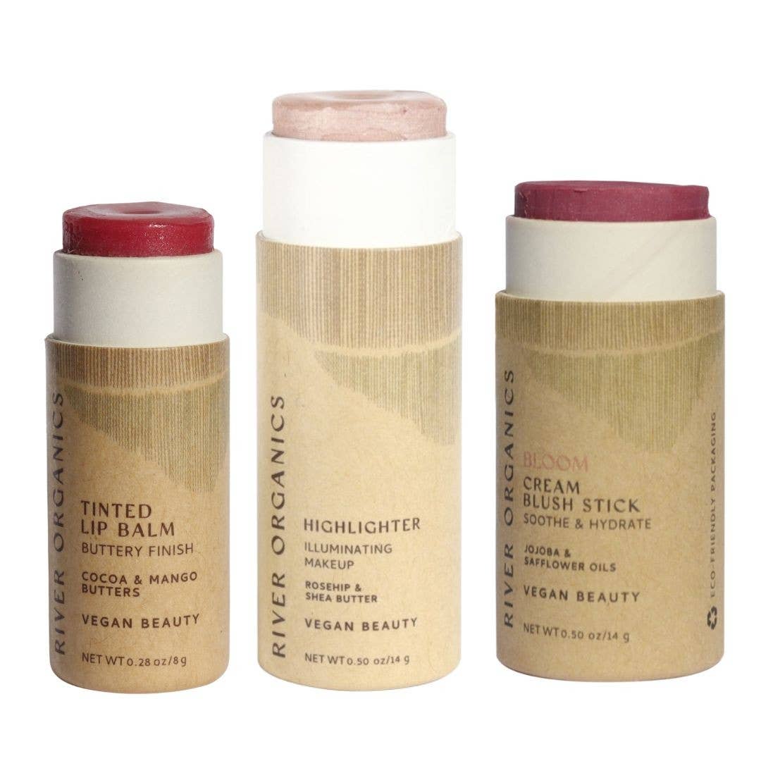 River Organics - Wholesale Lip Balm Set - Lip + Highlighter + Blush Set (Mix & Match)25