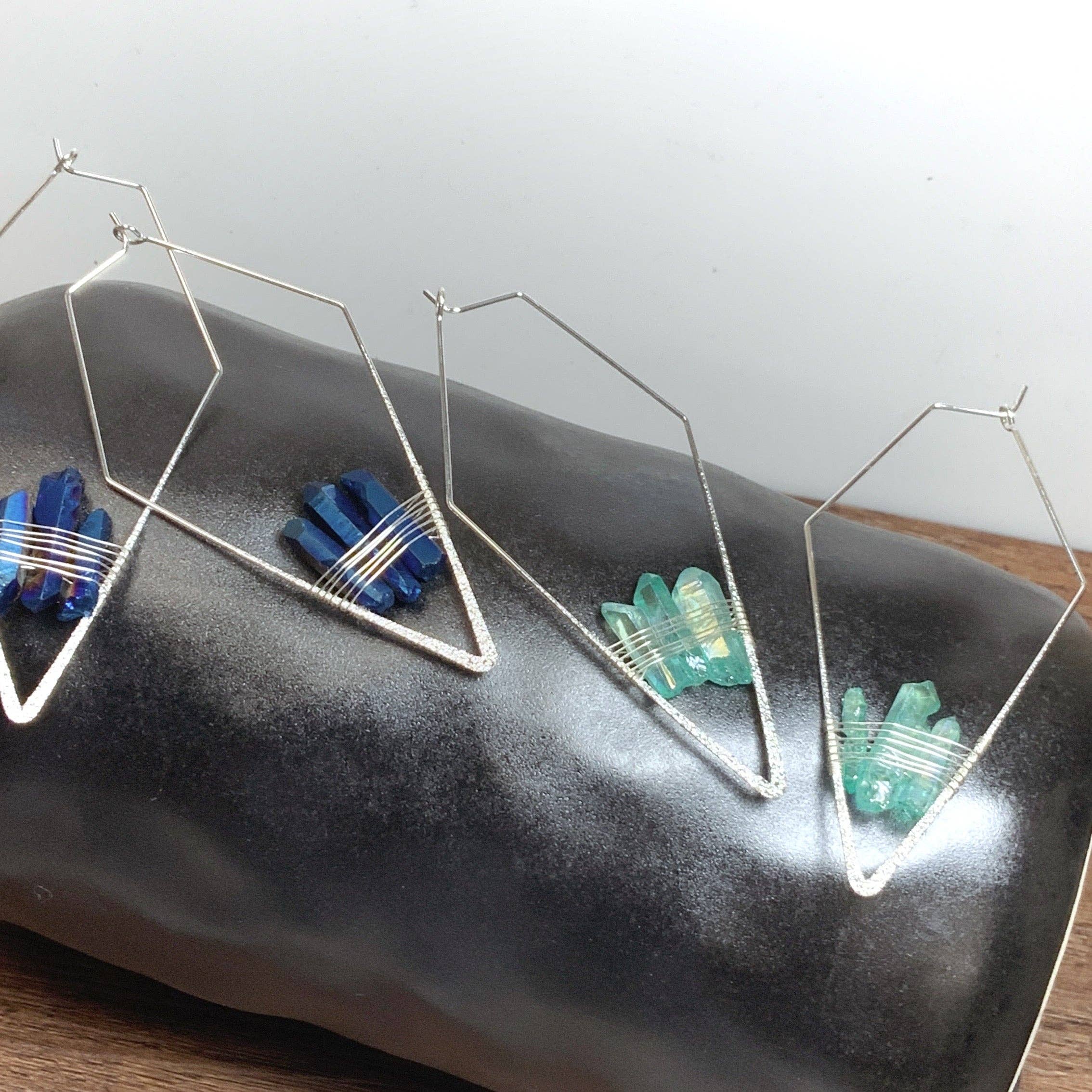 Peace Love Bling - Wholesale Dangle Earrings - Ray of Light Titanium Crystal Earrings8