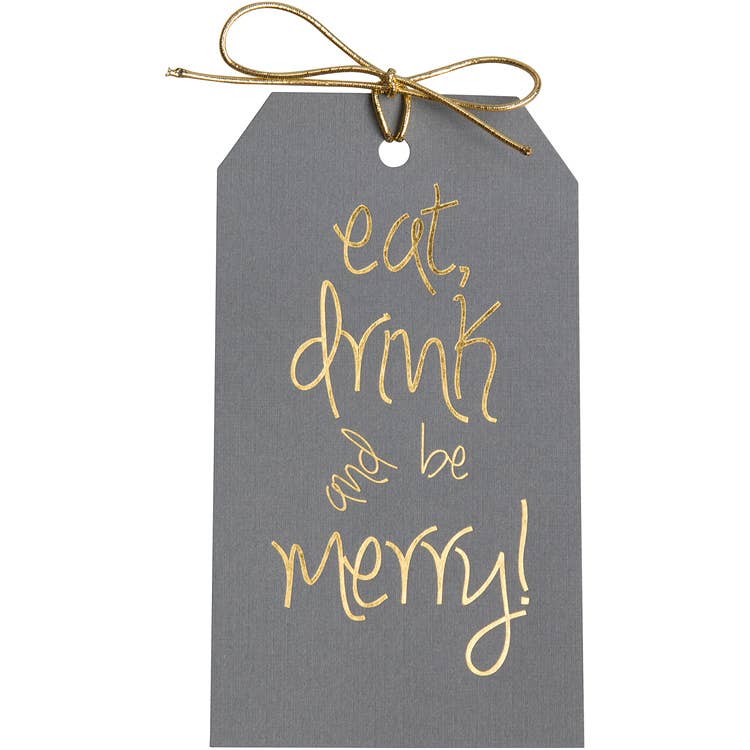 WowWordZ - Wholesale Gift Tag - Eat Drink & Be Merry Gift Tags – Gold Foil, Set of 103
