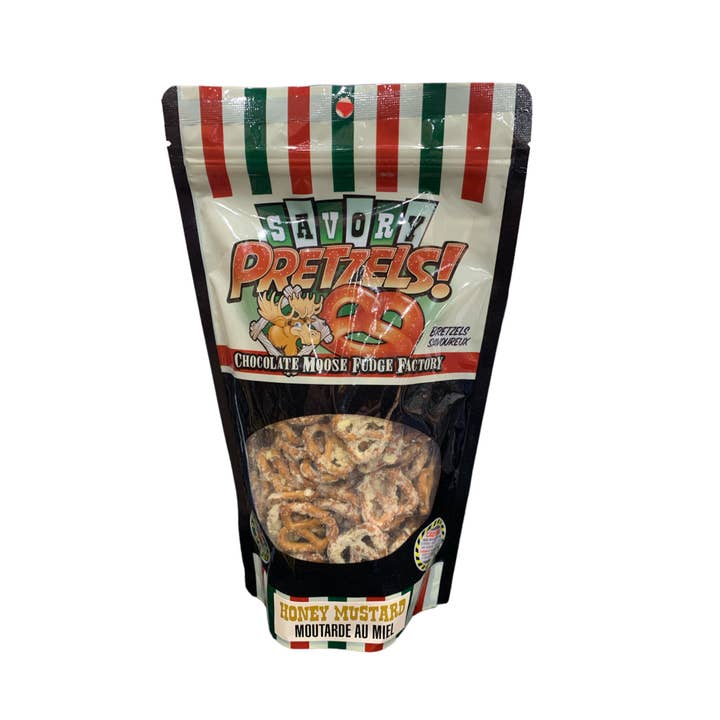 Chocolate Moose Fudge Factory - Wholesale Pretzels - Savory Pretzels - Honey Mustard 200g