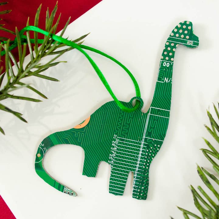 Circuit Board Ornaments - Brontosaurus for wholesale by Circuit Breaker Labs