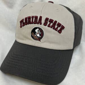 FSU Seminoles Cap- Color Block Grey and Tan for wholesale by Turnovers Inc