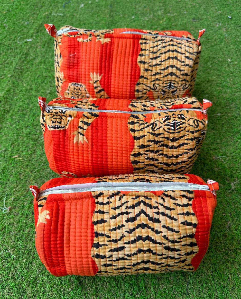 GYPSY STUDIO – bolsa de maquilhagem e cosméticos por atacado – Saco de Algodão com Estampa de Tigre Saco Acolchoado Bolsa de Higiene Pessoal Bolsa de Cosméticos4