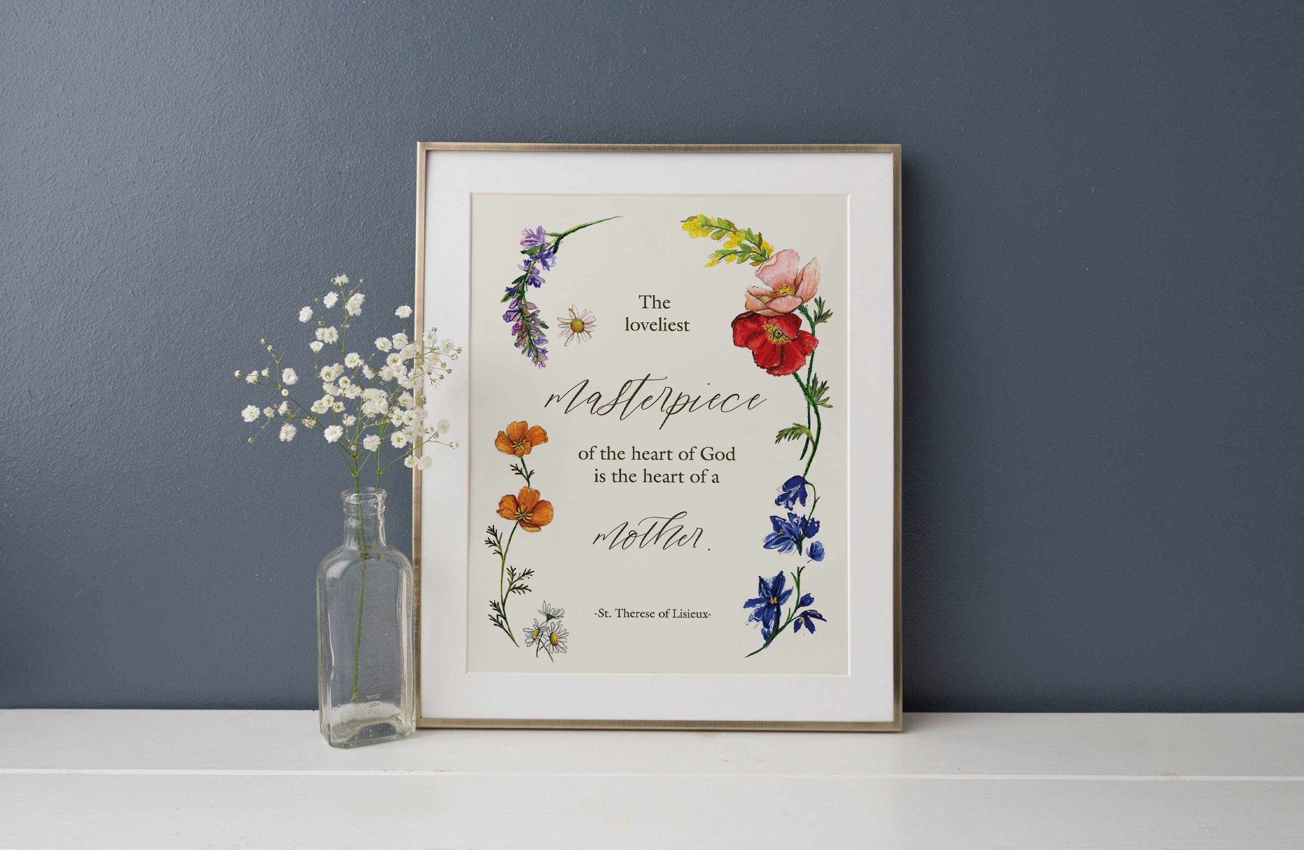 Catholic Handmade - Wholesale Art Print - (1036AP) St. Therese Quote - Heart of a Mother